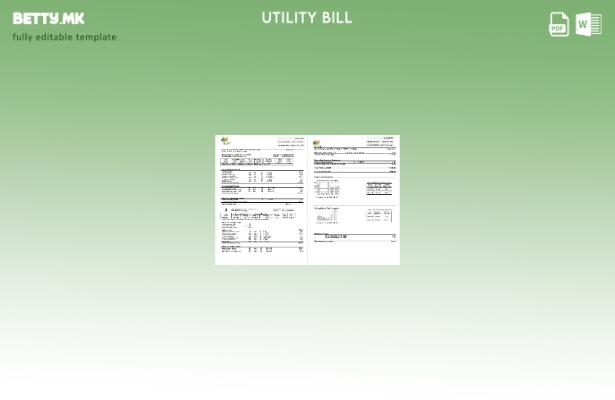 Модерен стил, шаблон за сметки за комунални услуги на САД RG&E во формат Word и 